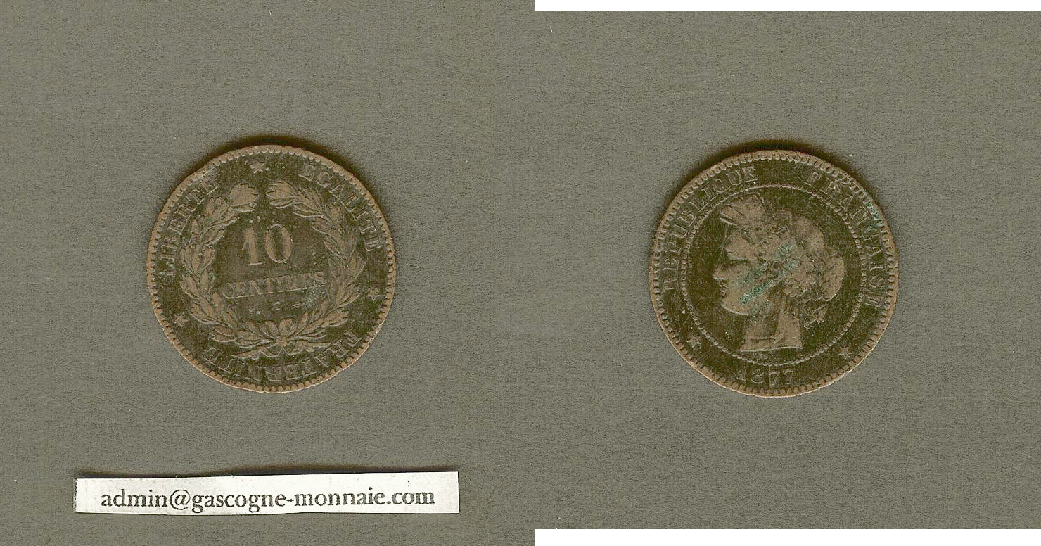 10 centimes Ceres 1877A gF